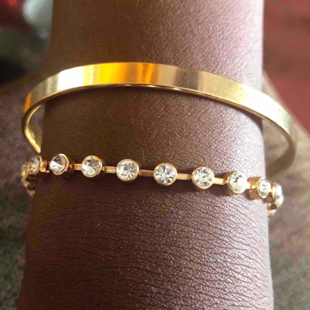 Luxe Rhinestone Minimalist Bracelet Set - Picture 11 of 12